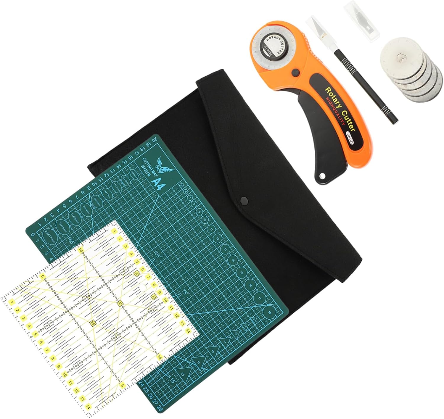 OSALADI Fabric Cutting Knife Set Tools Rotary Cutter Mat Quilting Tools Carving Cutter Kit Sewing Kit