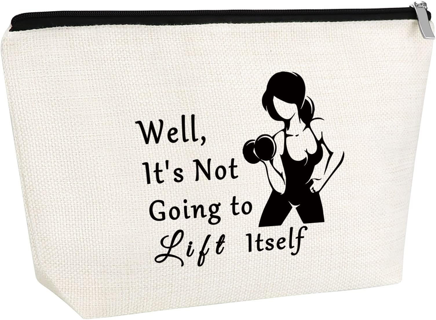Fitness Lover Gift Weightlifting Makeup Bag Fitness Instructor Gift Weightlifter Cosmetic Bag Thank You Gift for Fitness Coach Appreciation Trainer Gift Coworker Retirement Gift