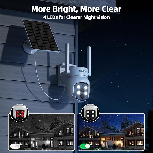 Miniatura 5 de Cámaras de seguridad solares inalámbricas para exteriores, 4MP alimentado por energía solar, kit de 8 cámaras, visión nocturna a color, PTZ de 360,