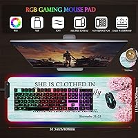 Vista 26 de Alfombrilla de mouse para juegos RGB personalizada y posavasos para café, base de goma antideslizante LED grande y brillante, alfombrilla de mouse
