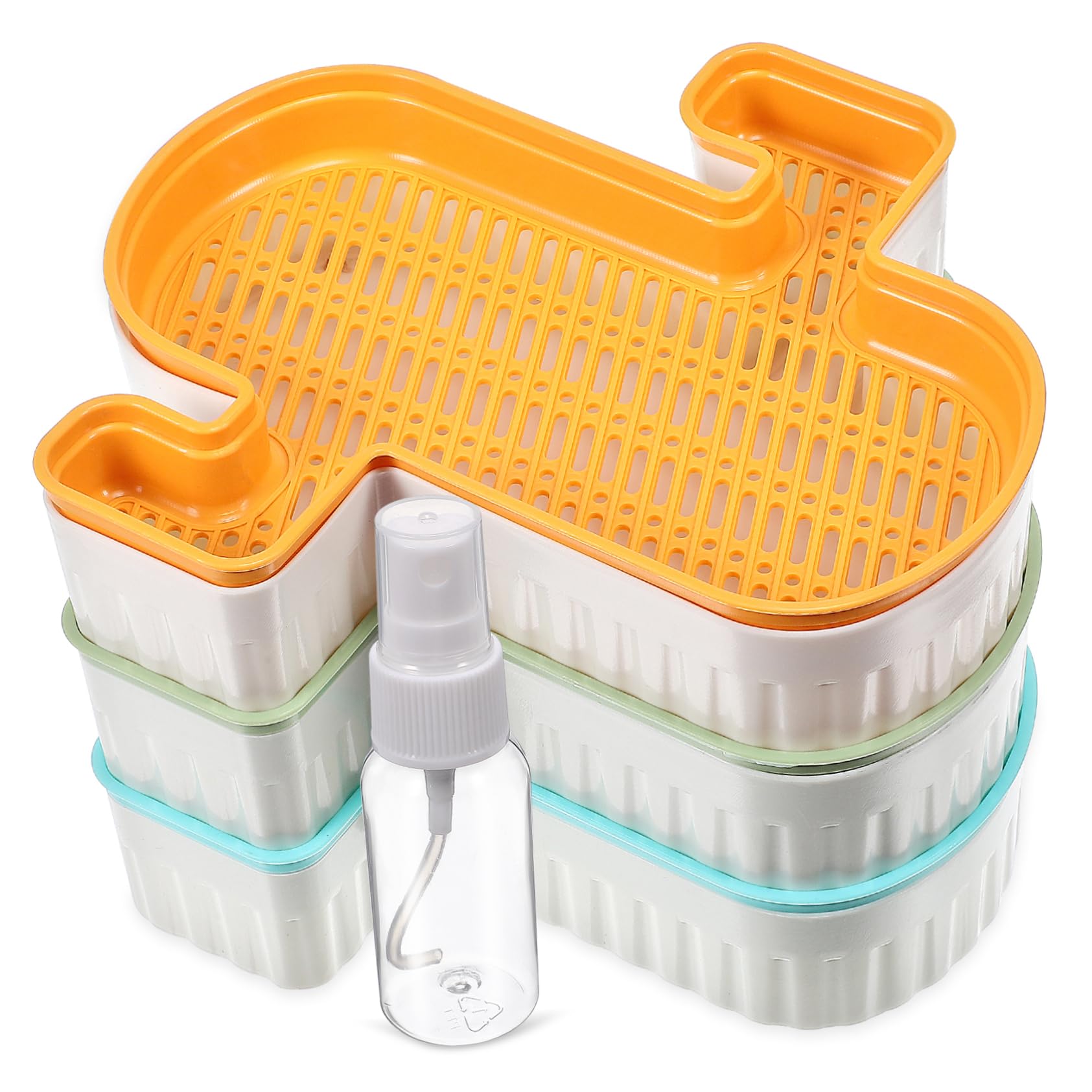 Happyyami Caja de Hierba para Gatos sin Tierra con Diseño de Doble Capa y Botella de Agua Transparente, Adecuado para Celebración Verano y Jardinería Interior
