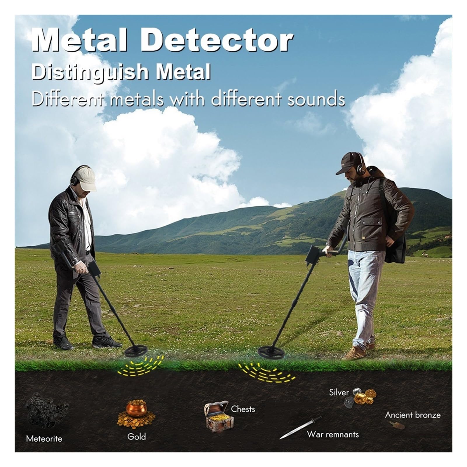 Detector De Metales Wykrywacz metali Wodoodporny wykrywacz De Metales Profesjonalne wykrywanie skarbów Podziemne złoto Żelazo Wykrywaj bardziej efektywnie(GT300-1)
