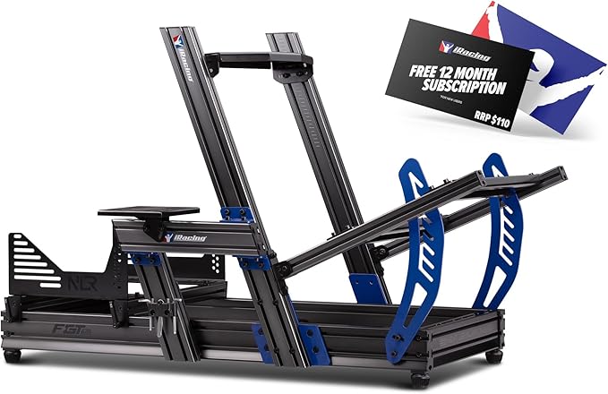 Next Level Racing F-GT Elite Formula and GT Aluminum Profile Simulator Cockpit iRacing Edition