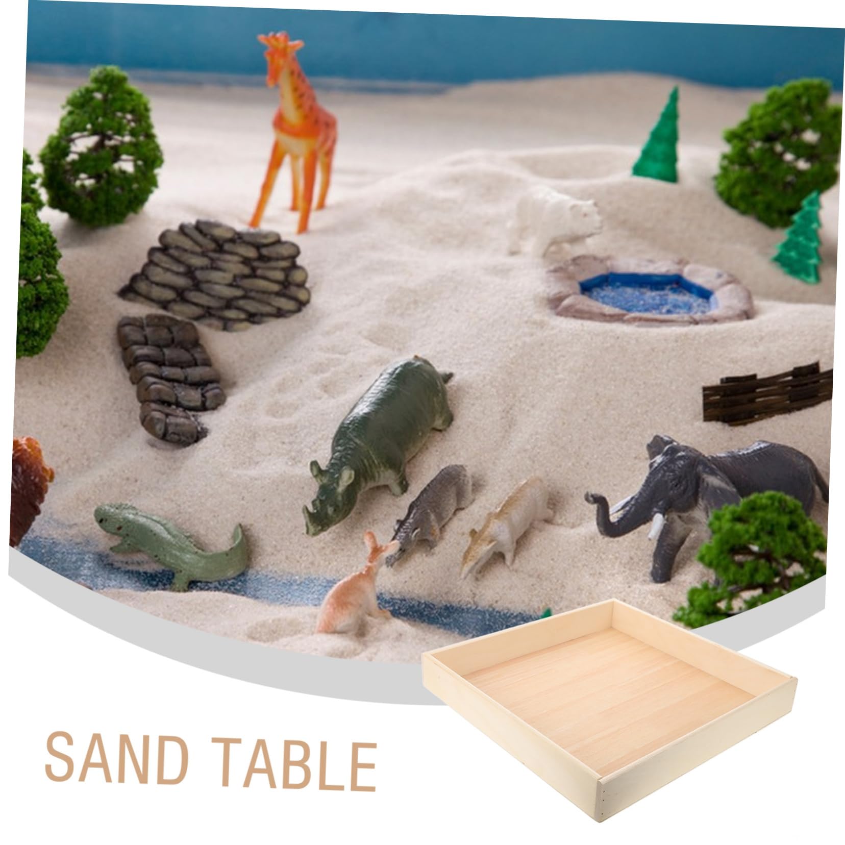 TOYANDONA Sandbox Portatile Legno Per Ragazzo Ragazza Sabbiere Per Attività Indoor e Outdoor Gioco Creativo e Sicuro Design Elegante e Compatto