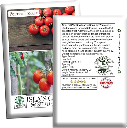 Miniatura 7 de Semillas de tomate "Porter" para plantar, más de 50 semillas de reliquia por paquete, semillas de jardín de Isla (semillas de jardín de Isla),