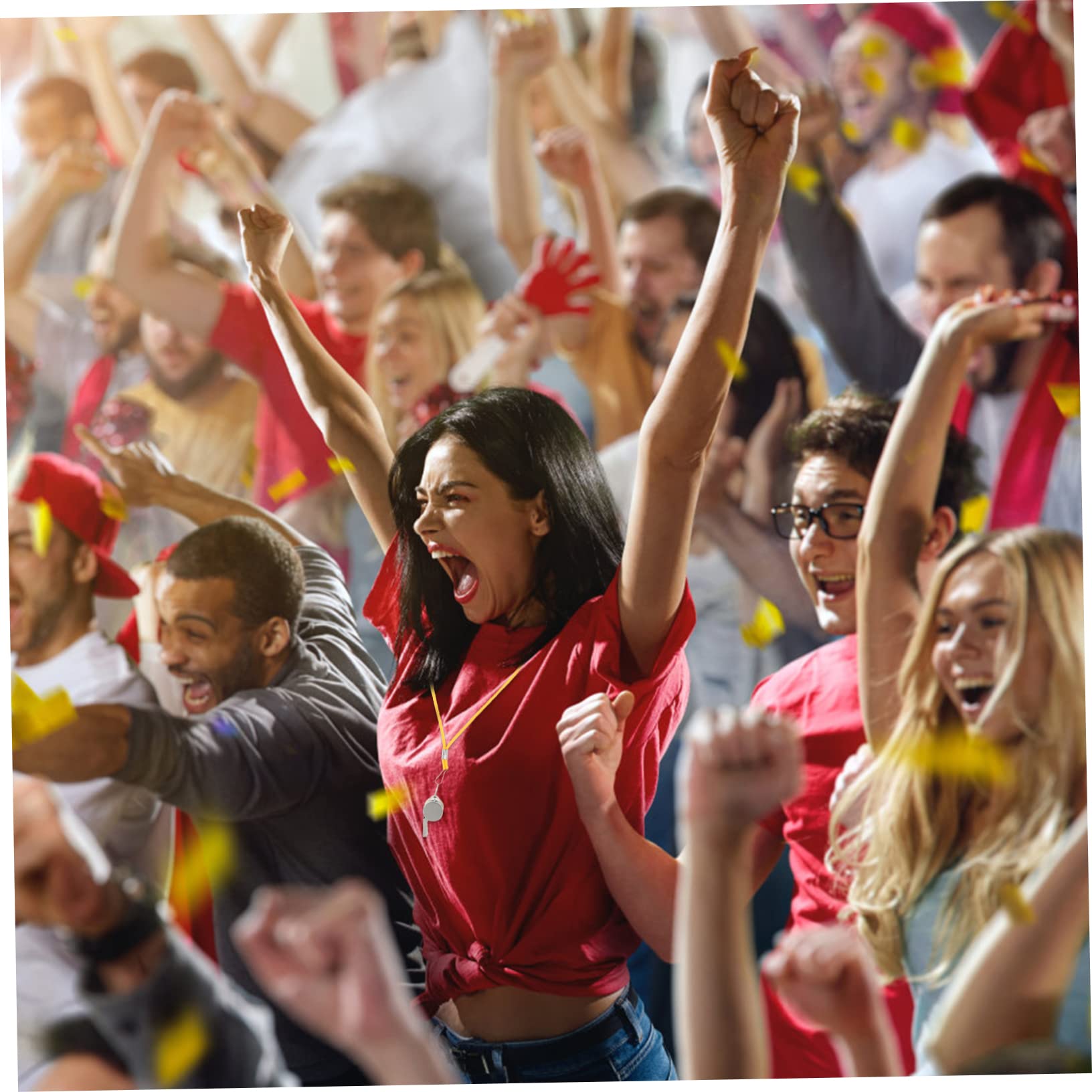 OSOLADY Whistle for Referees Blue Stainless Steel Outdoor Sports Whistle Hanging Rope Pendant