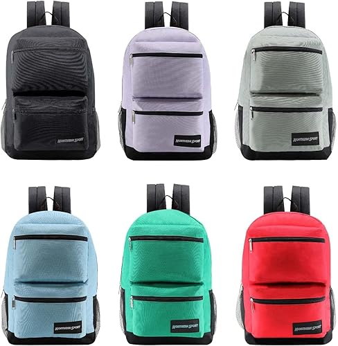 Miniatura 3 de Paquete de 24 mochilas escolares de 19 pulgadas para niños, mochilas a granel para estudiantes de primaria, media y secundaria, RojoAzulNegro
