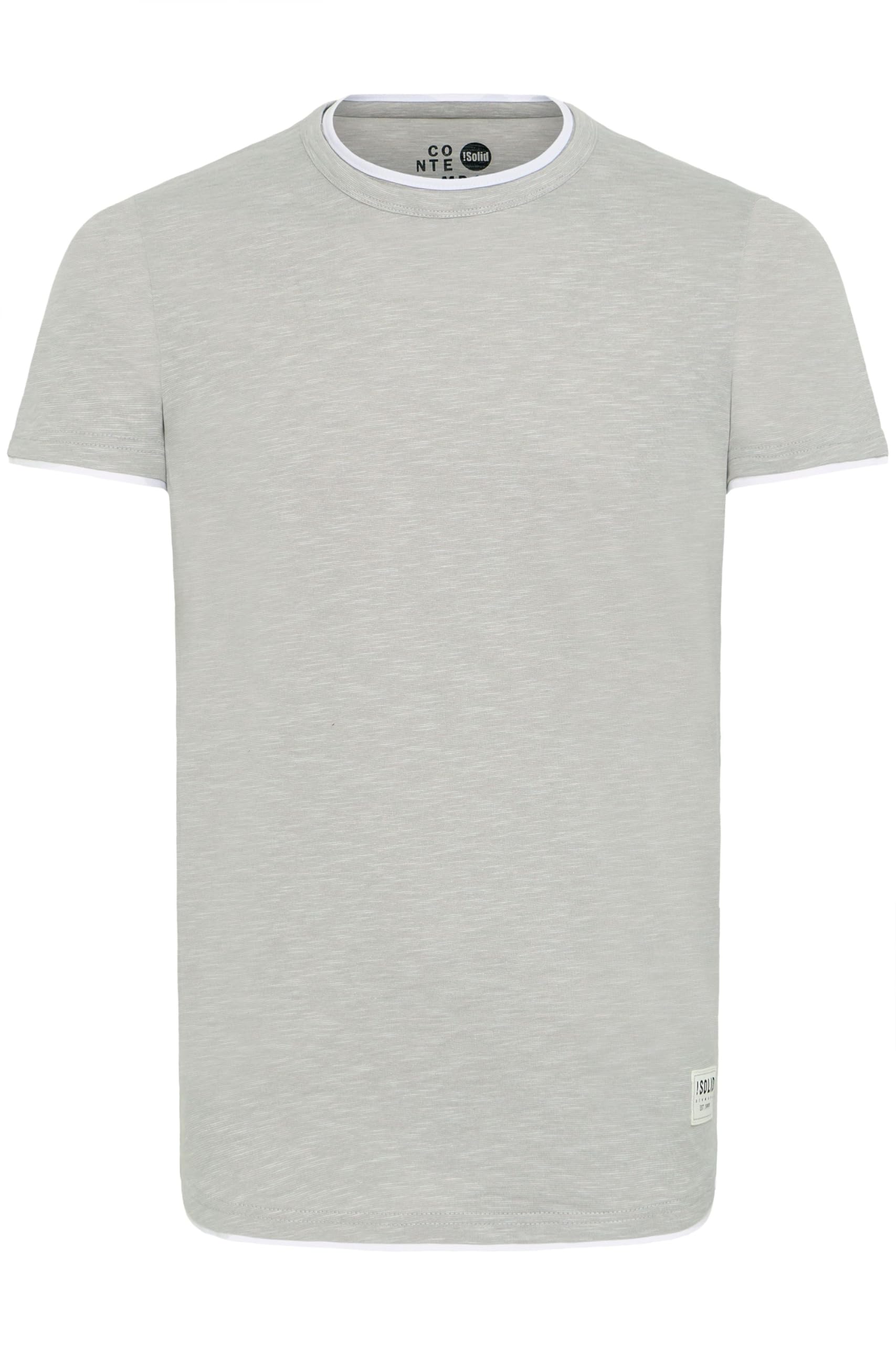 !Solid SDRigos Herren T-Shirt Kurzarm Shirt mit Rundhals-Ausschnitt im Double-Layer-Look 100% Baumwolle Regular fit