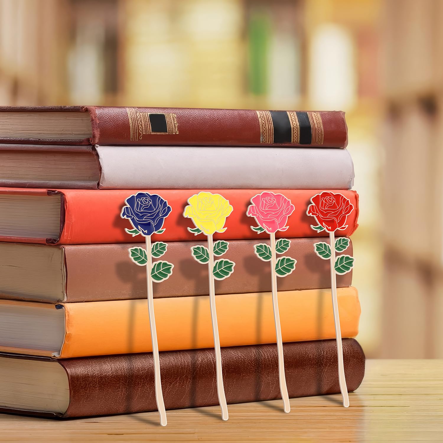 SELBATON Metal Purple Rose Bookmark, Book Marks for Women Cute Bookmarks Gift - Image 2