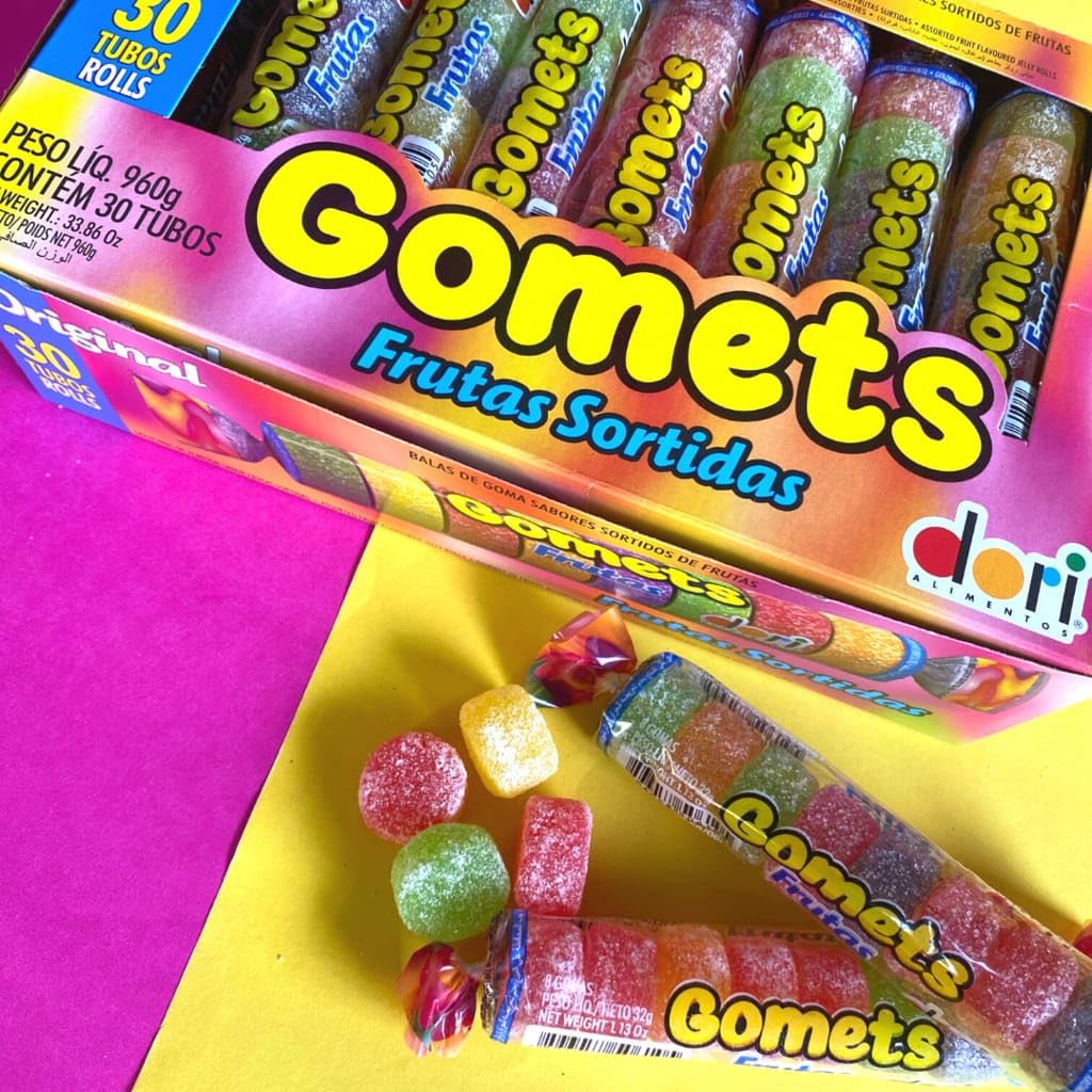 Gomets Fruit Flavored Candy Rolls | Assorted Flavors | 30 Count Box | Gluten-Free