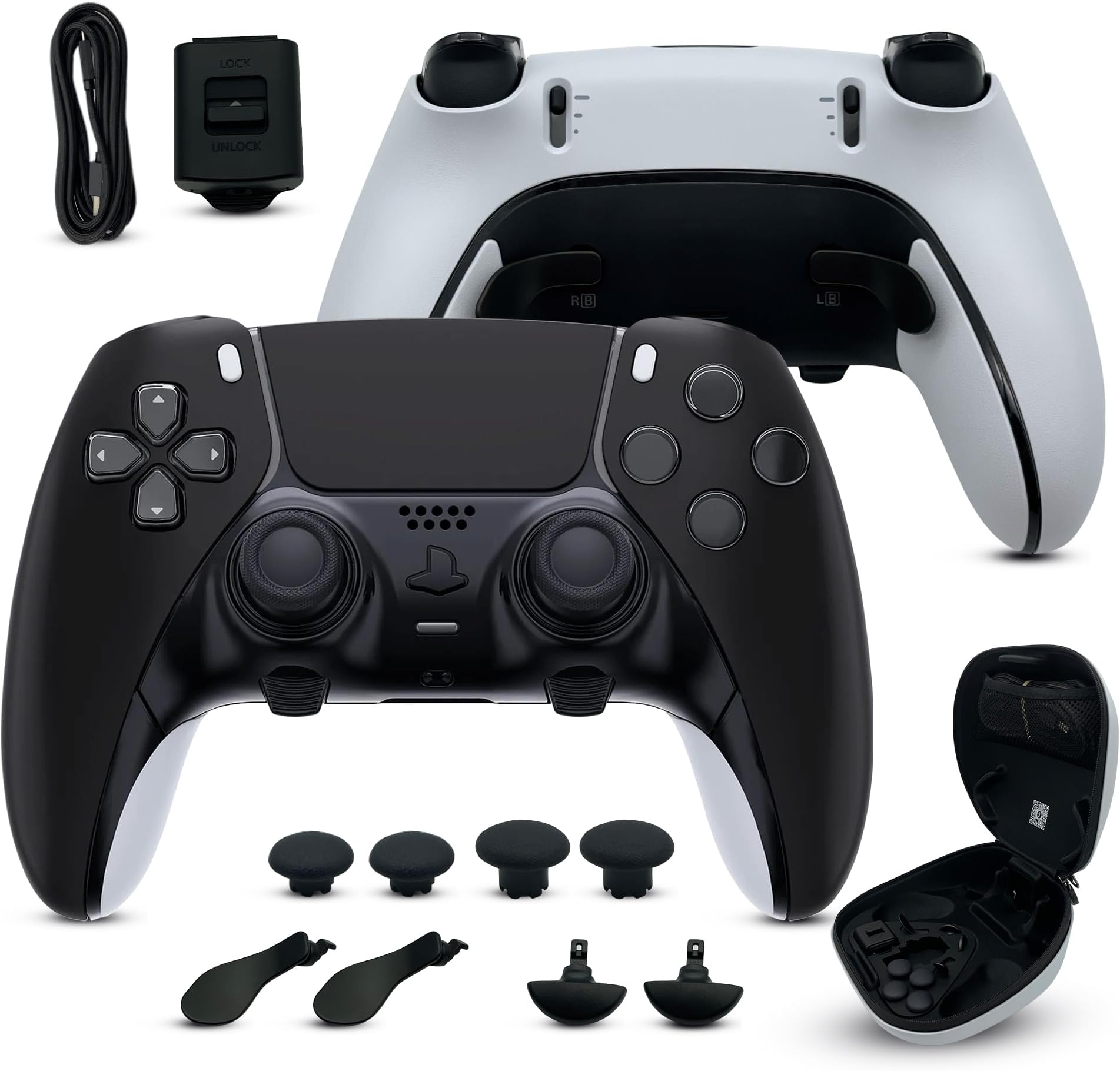 Silent Modz Edge Custom Controllers Compatible with PS5 - Unique Design Custom Wireless Gaming Controller for PlayStation 5, PC & Mobile Gaming with Paddles and Trigger Stops, Handcrafted in USA