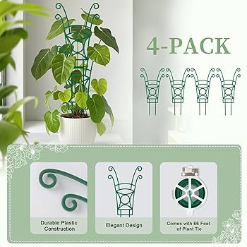 ZYTrellis For Potted Plants, Mini Garden Trellis For Climbing Plants Stackable Plant Plastic Support Diy Flower Pots Supports 1008