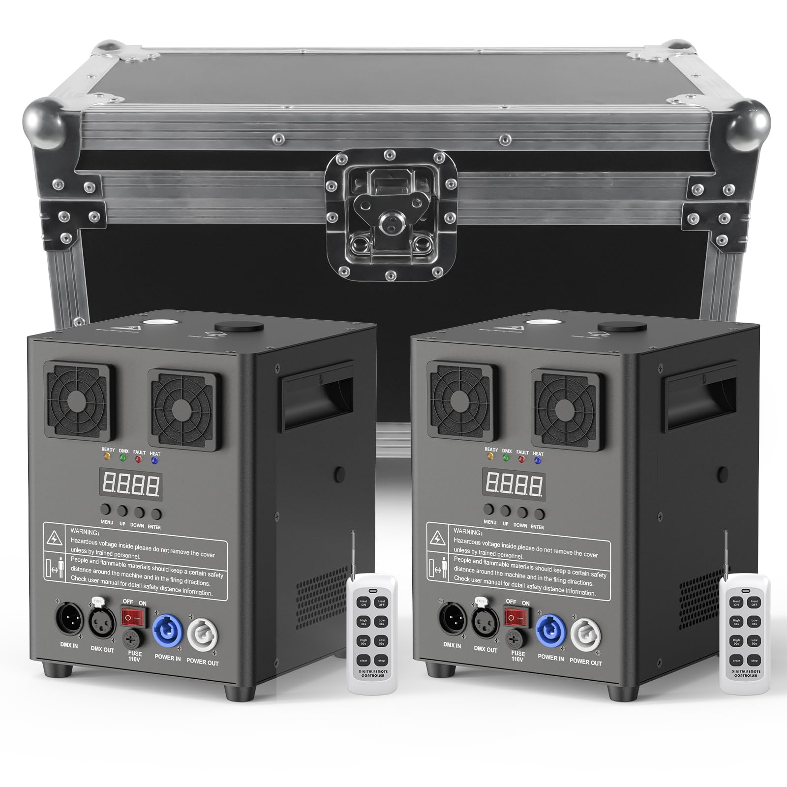 2PCS 1000W Elektronisch Pyrotechnikmaschinen mit Flightcase Funkenmaschine