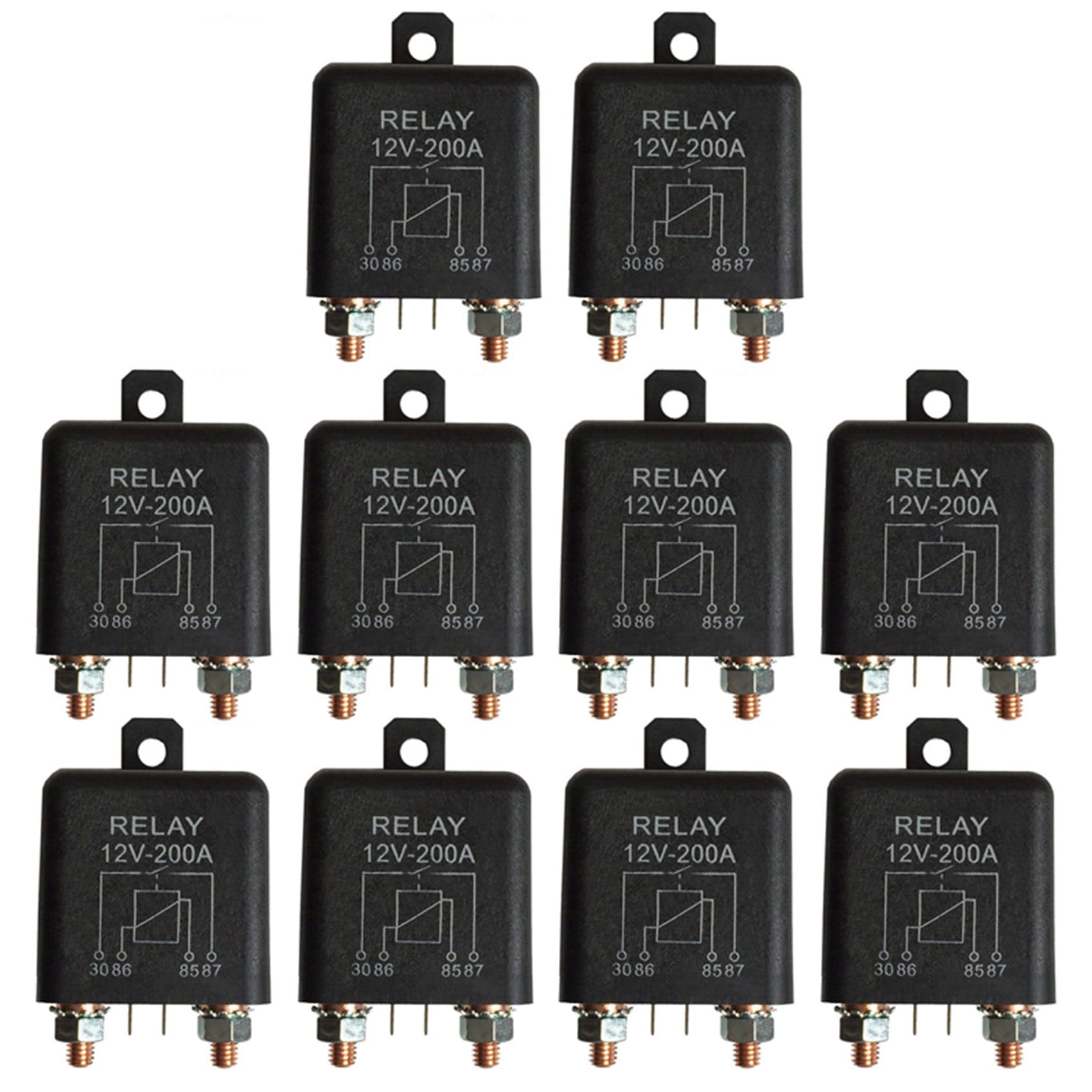 Shuimitao 10 x 12 V 200 A Relè A 4 Pin Normalmente Aperto - Carico frazionato robusto della nave automobilistica