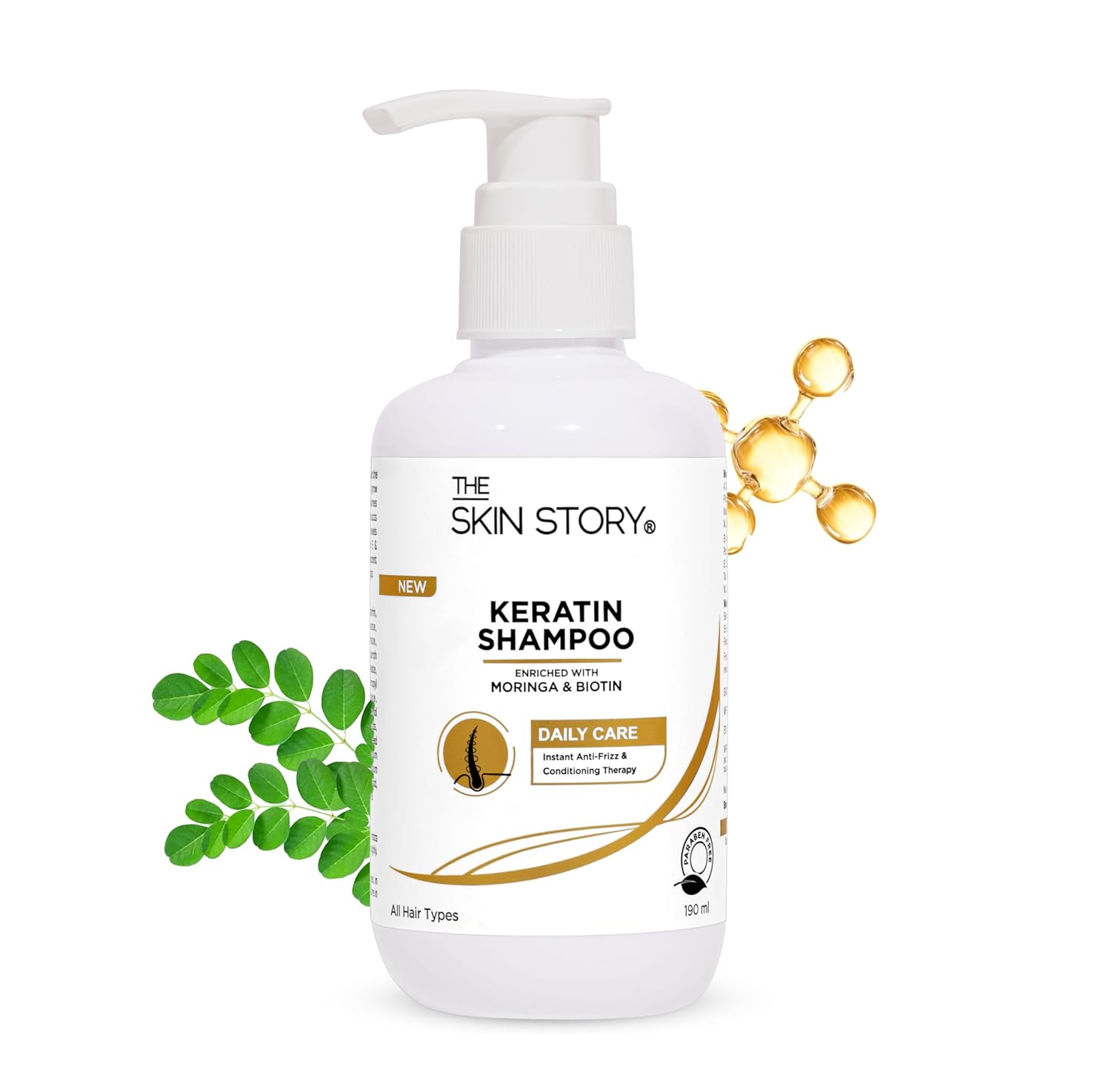 Skin Story Keratin Shampoo for normal hair | Deep cleaning and fridge control for dried hair | Argan oil, rich shampoo rich with Macadamia Oil & Biotin | Parabeen-Free | Women and men | 190ml Skin Story Keratin Shampoo for normal hair | Deep cleaning and fridge control for dried hair | Argan oil, rich shampoo rich with Macadamia Oil & Biotin | Parabeen-Free | Women and men | 190ml