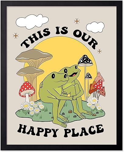 Miniatura 51 de Poster Master Póster con texto en inglés «You Are Exactly Where You Need To Be», impresión retro de rana, arte musical, arte de hongos, arte de cita