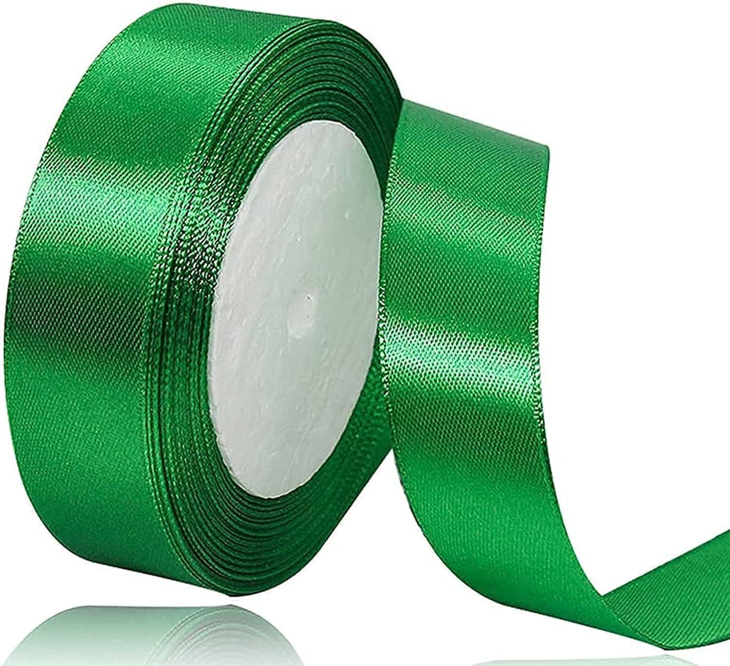 Share the love 24mm Satin Ribbon - 25 Yards Length - Green - Smooth & Shiny Crafting Ribbon for Gift Wrapping, Decorations, DIY & Sewing