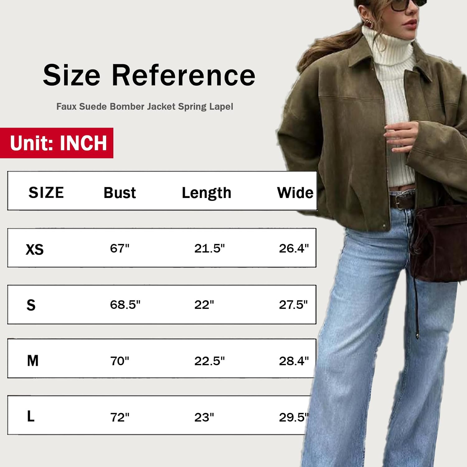 Women's Faux Suede Jacket Women Casual Lapel Pilot Cropped Coat Jackets Outerwear
