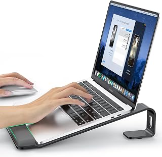 LOXP Laptop Stand for Desk, Aluminum Laptop Riser Holder with Wrist Support