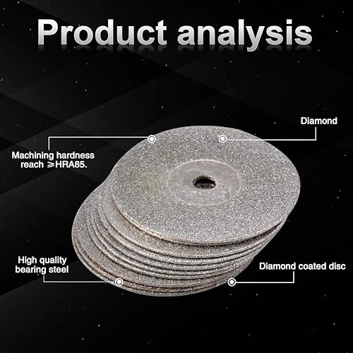 Miniatura 5 de KATUR 10 hojas de sierra circulares de disco de pulido de diamante de 0.984 in, discos de corte, muela de pulido, hoja de sierra, herramientas