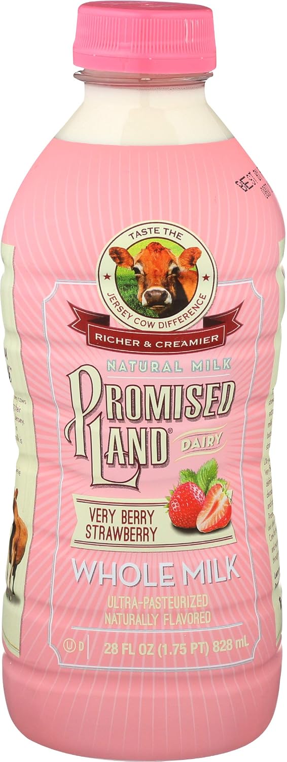 PROMISED LAND DAIRY Very Berry Strawberry Whole Milk, 28 FZ