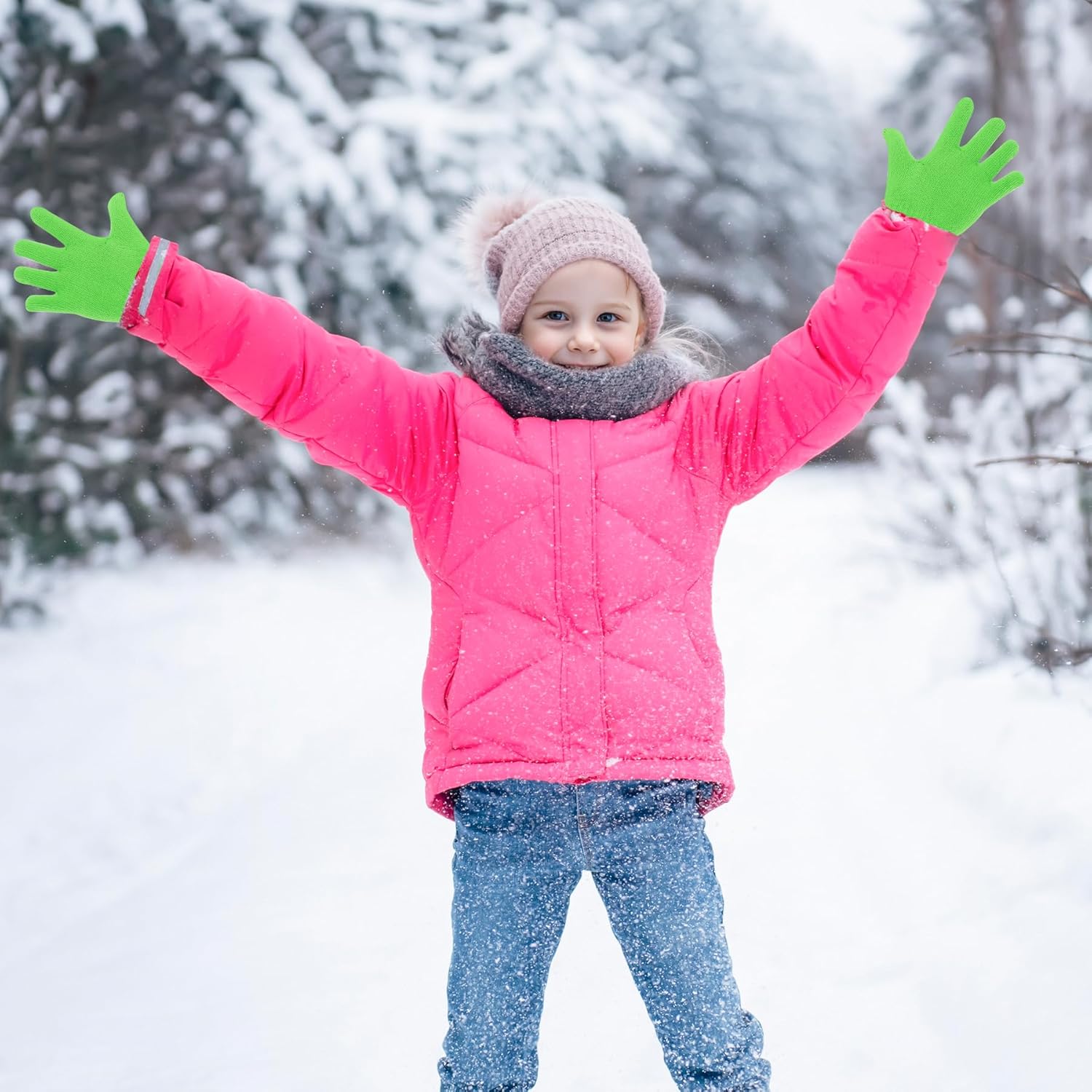 jiebor 24 Pairs Warm Kids Winter Knit Gloves for Kids Boys Girls Children Gift - Image 6