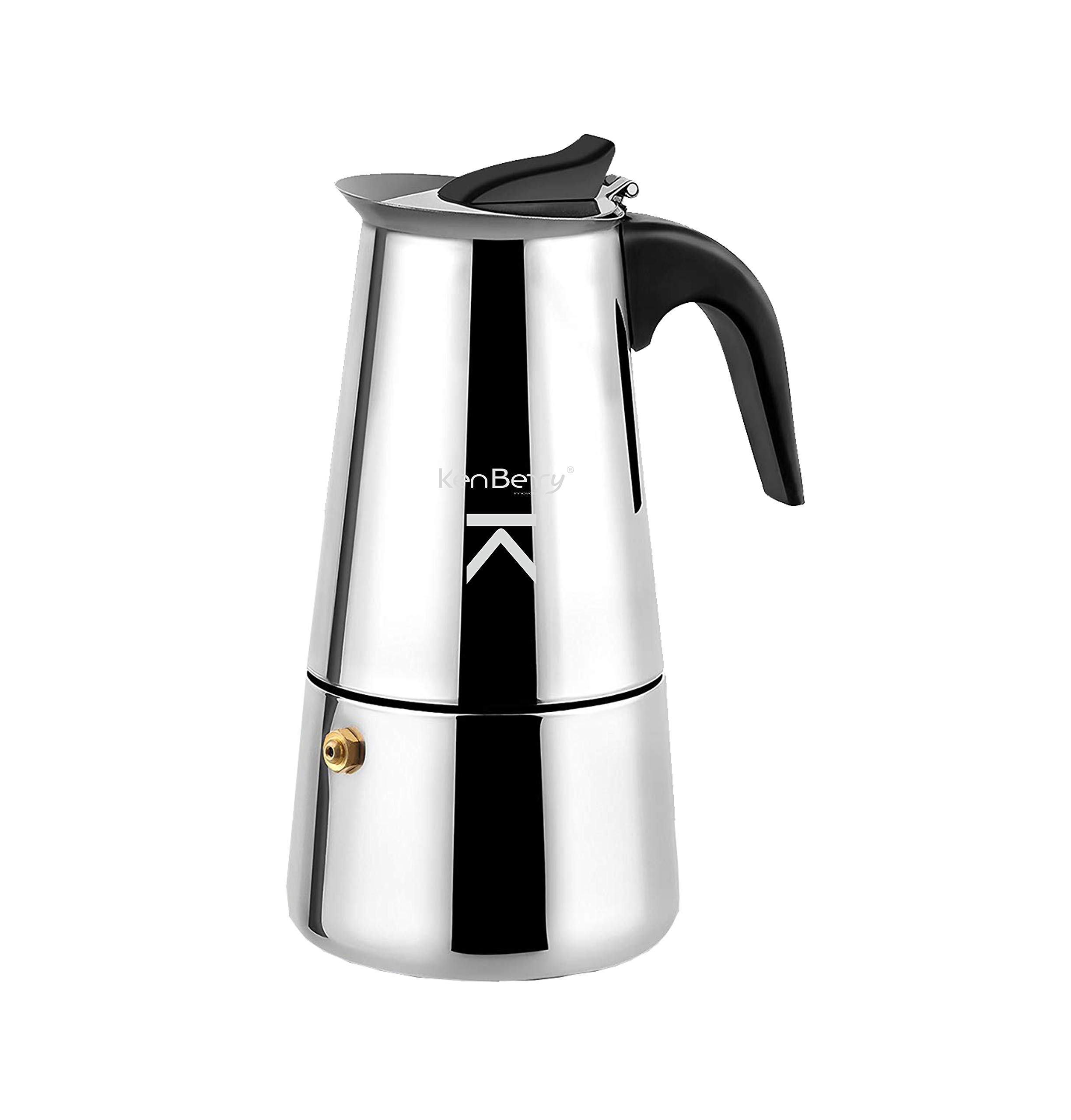 KenBerry Zest 4 Cups Stainless Steel Coffee Percolator/ Casssic Italian Coffee Filter | South Indian Kaapi Maker | Moka Pot Espresso Maker | Mocha Pot Authentic Coffee Brewer- 4 Cups ,Silver-picture-32
