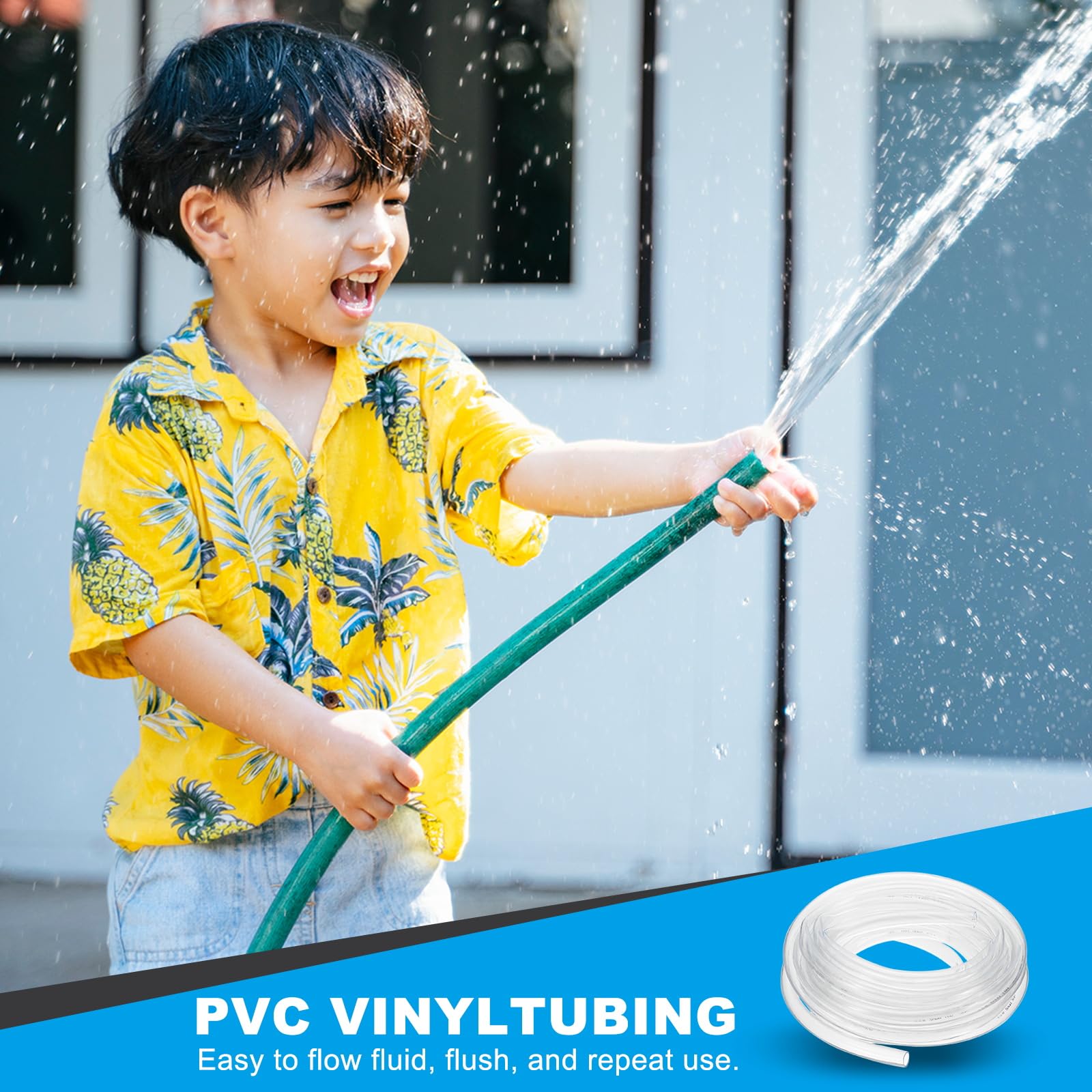 PATIKIL 1 Stück Kunststoffschlauch, 20mm x 24mm x 10M Vinylschlauch Klarer Schlauch mit Schlauchschellen, Weicher Schlauchleitung für vielseitige industrielle Vinyl-Aquarien
