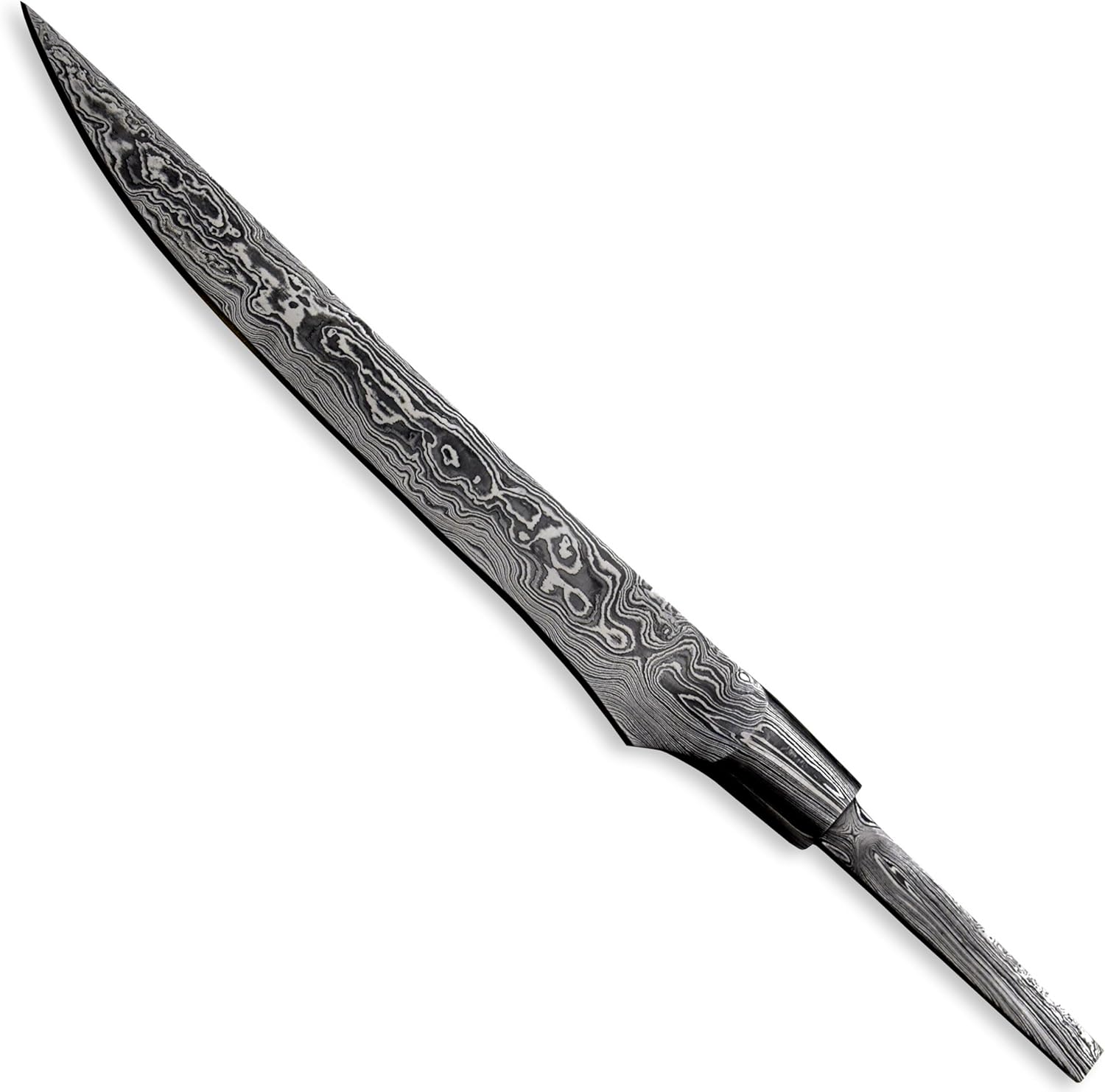 Custom Hand Forged Damascus Steel Blank Blade Fillet Knife Fisherman's Fillet, Forged Bolster Damascus Billet Bar Handmade Knife Making Supply