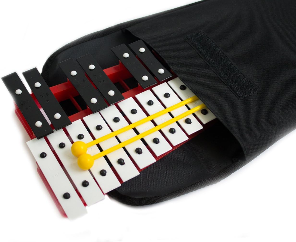 ProKussion School Series 27 Key Glockenspiel Xylophone with Deluxe Soft Carry Case (Red