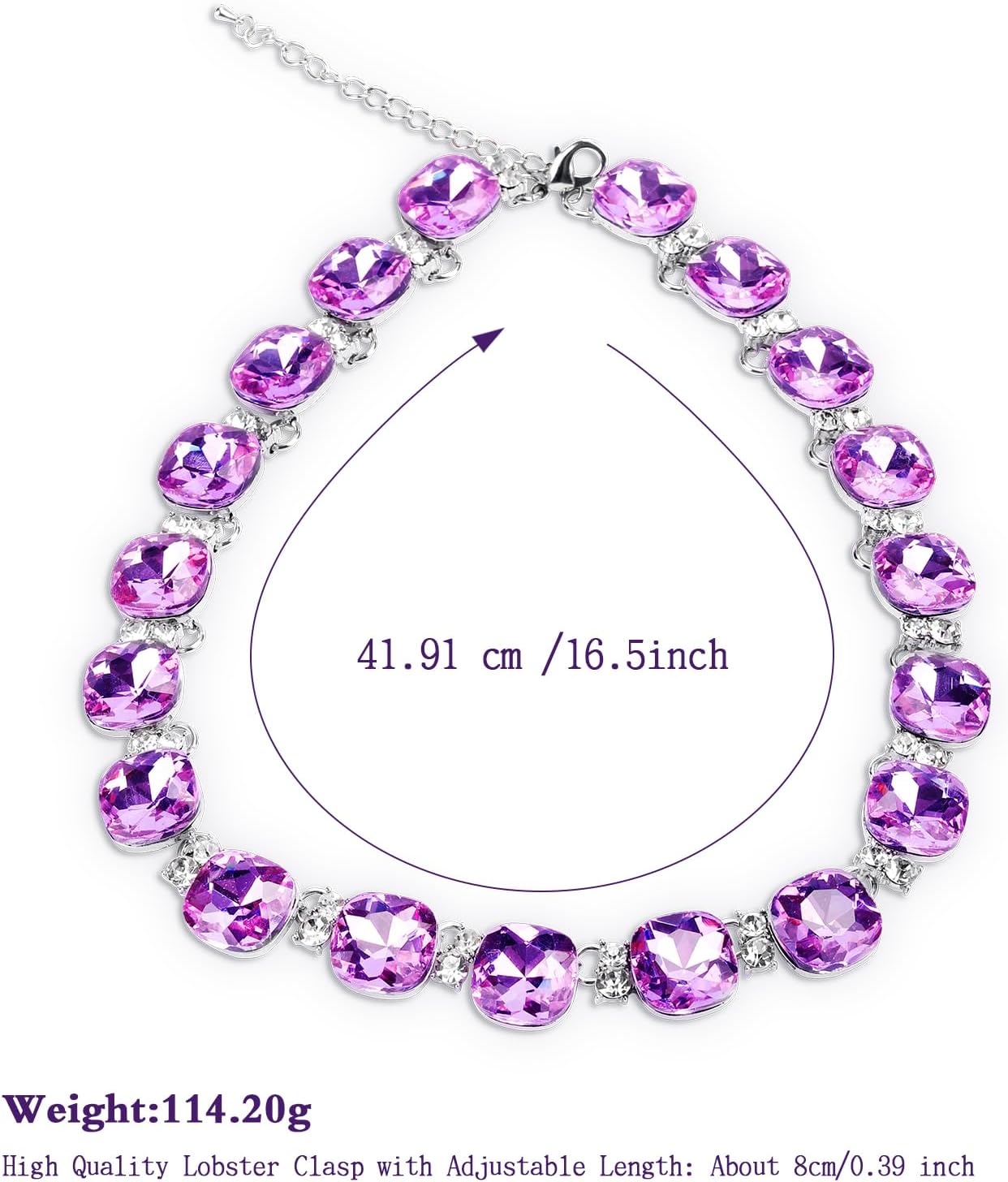 Crystal Statement Necklace Glass Crystal Collar Choker Necklace for Women Bridal Necklace Costume Jewelry Necklaces for Women