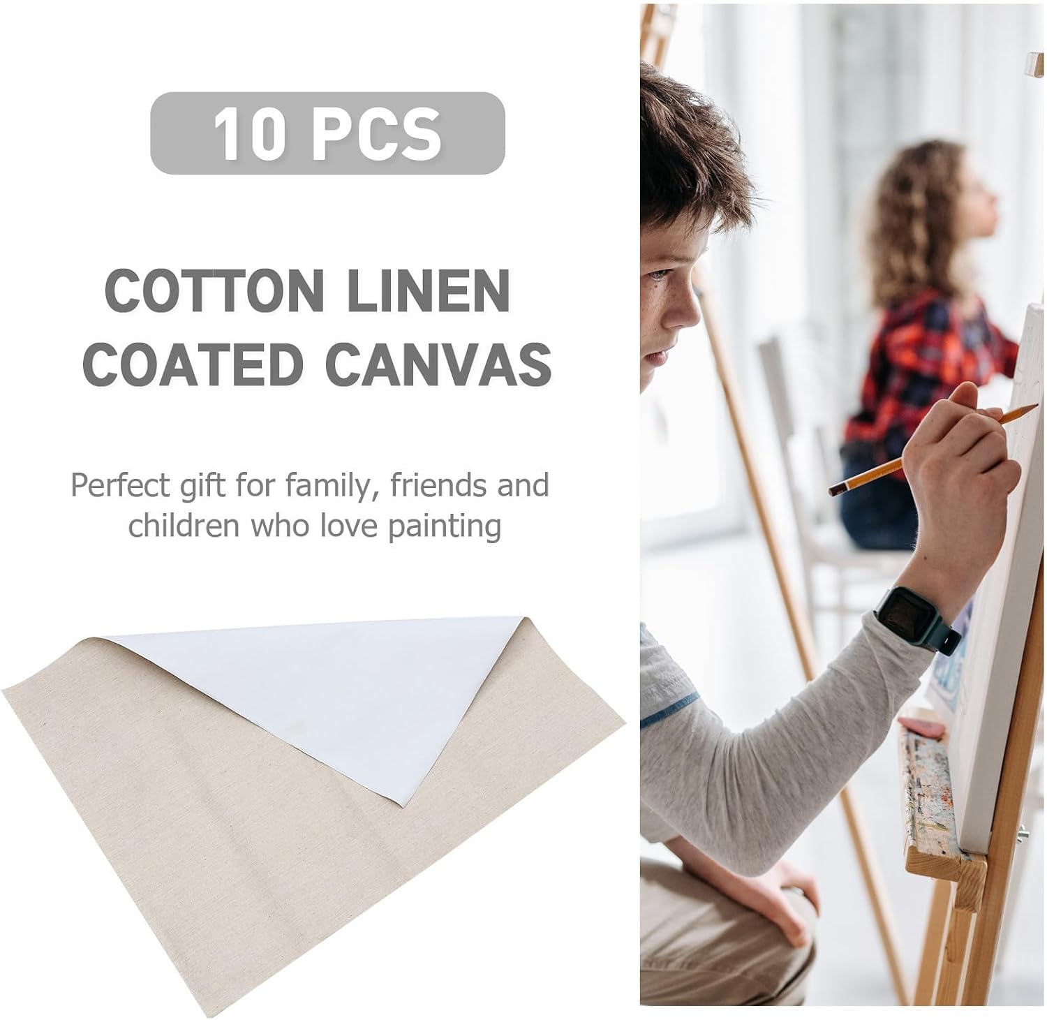 10 Sheets Cotton Flax Painting Canvas for Oil Painting Xmas