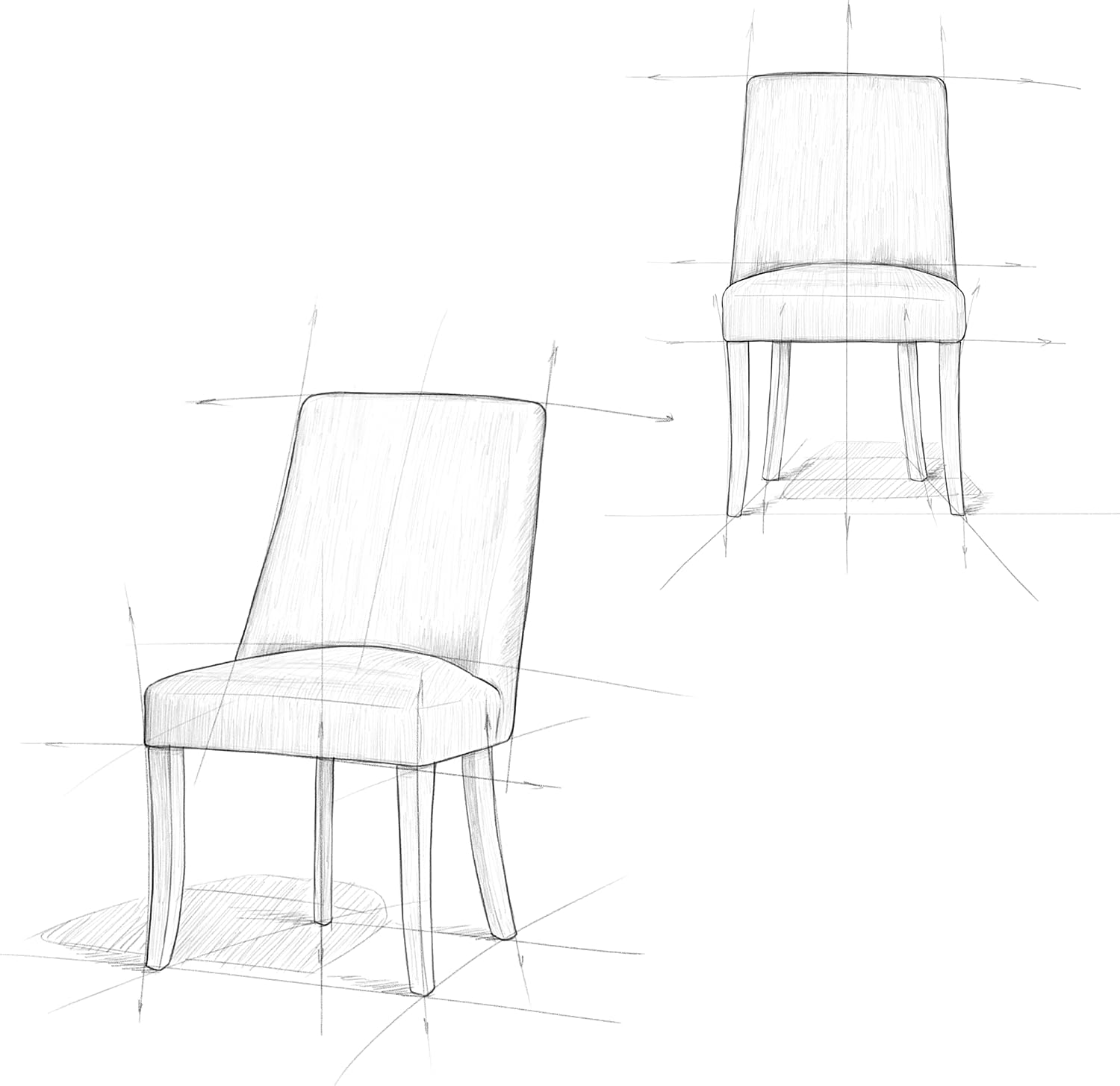 SIMPLIHOME Walden Dining Chairs - Upholstered Solid Hardwood Frame and Linen-Style Fabric Kitchen Chair Set in Slate Grey, Modern Dining Room Seating with Curved Back and Padded Seat (Set of 2)