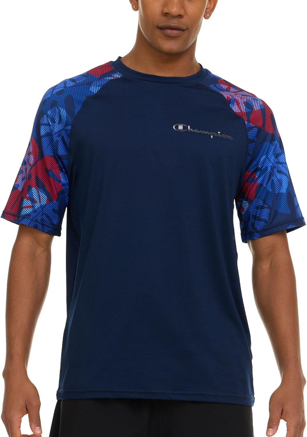 Champion Rash Guard for Men Short Sleeve, Mens Swim Shirt, Sun Shirt UPF+ 50 UV Protection, SPF Quick Drying Rashguard