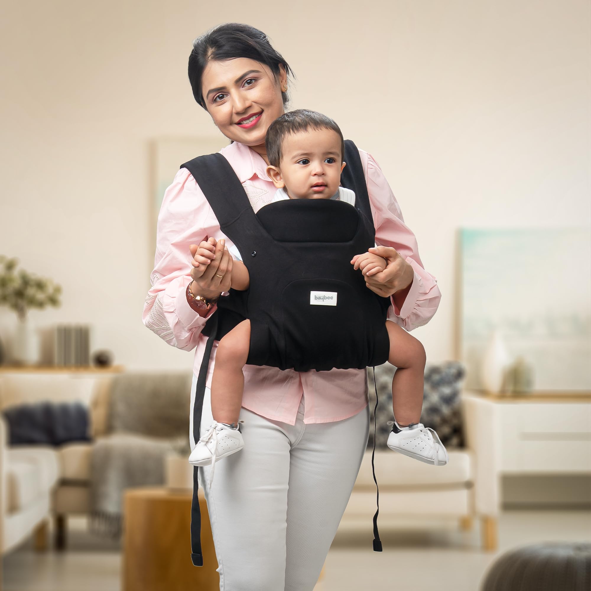 Baybee CozyNest Hip Seat Baby Carrier for New born | Baby Carry Bags for 0 to 2 Years with Three Point Support & X-Shape Comfort | Infant Carrying Kangaroo Bag with M-Position Design & Foldable Neck Support for Babies | Baby Slings Bag with Max Weights Upto 15 Kgs (Black)-image-21