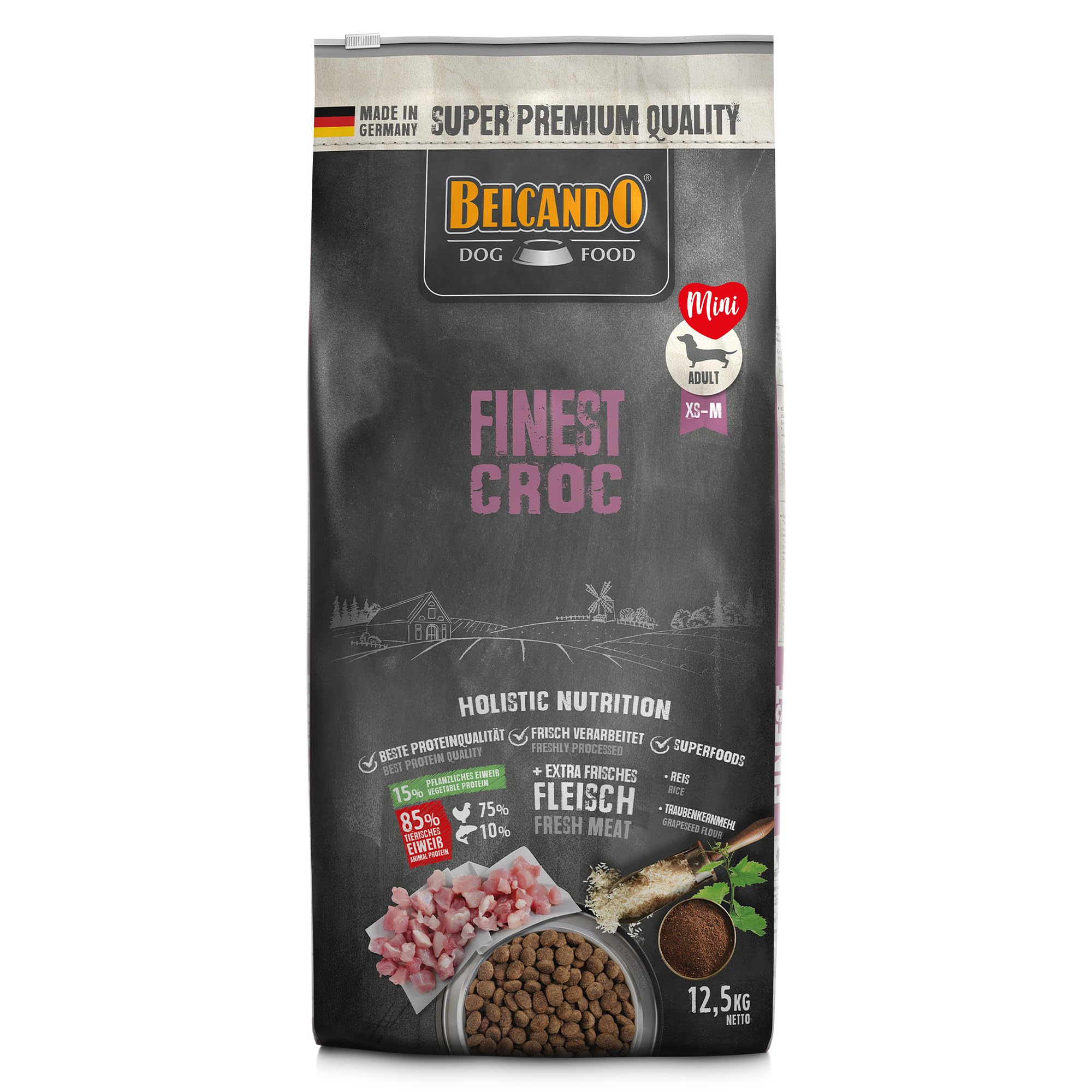Belcando 558025 Alimentation sèche pour Chiens 12,​5 kg Canard, Foie