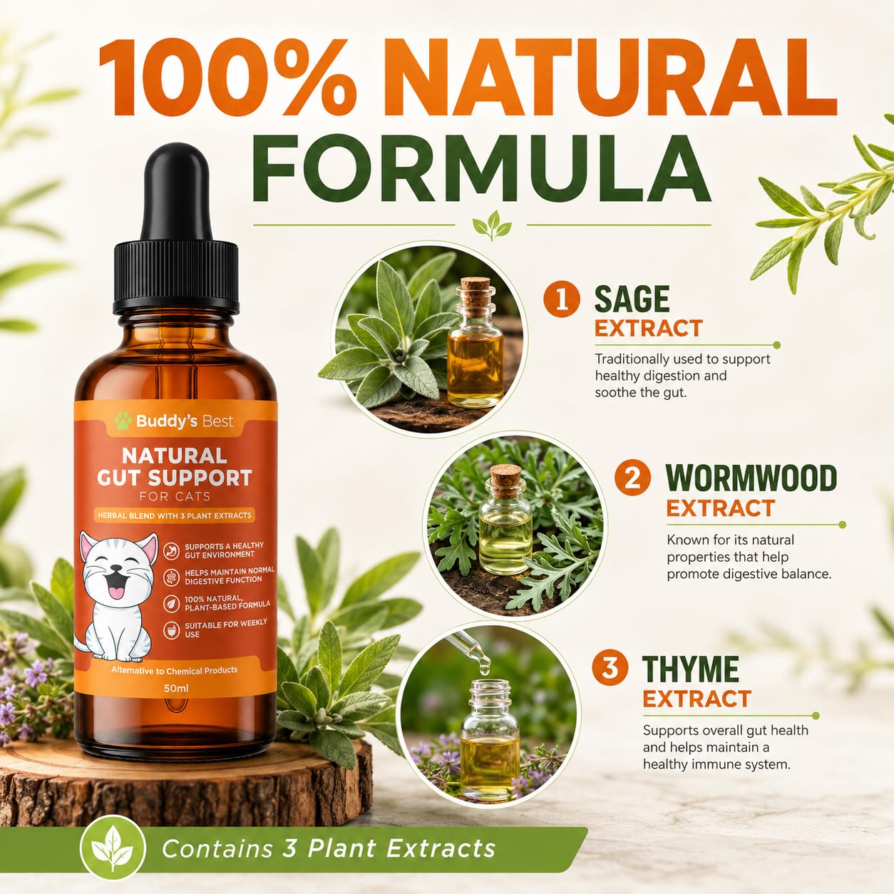 BUDDY'S BEST Desparasitante Natural para Gatos