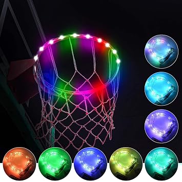 Led Basketball Hoop Lights,Remote Control Basketball Rim LED Light, Super Led Light with 16 Colors, Waterproof,Super Bright to Play at Night Outdoors,Good Gift for Kids Training and Playing at Night