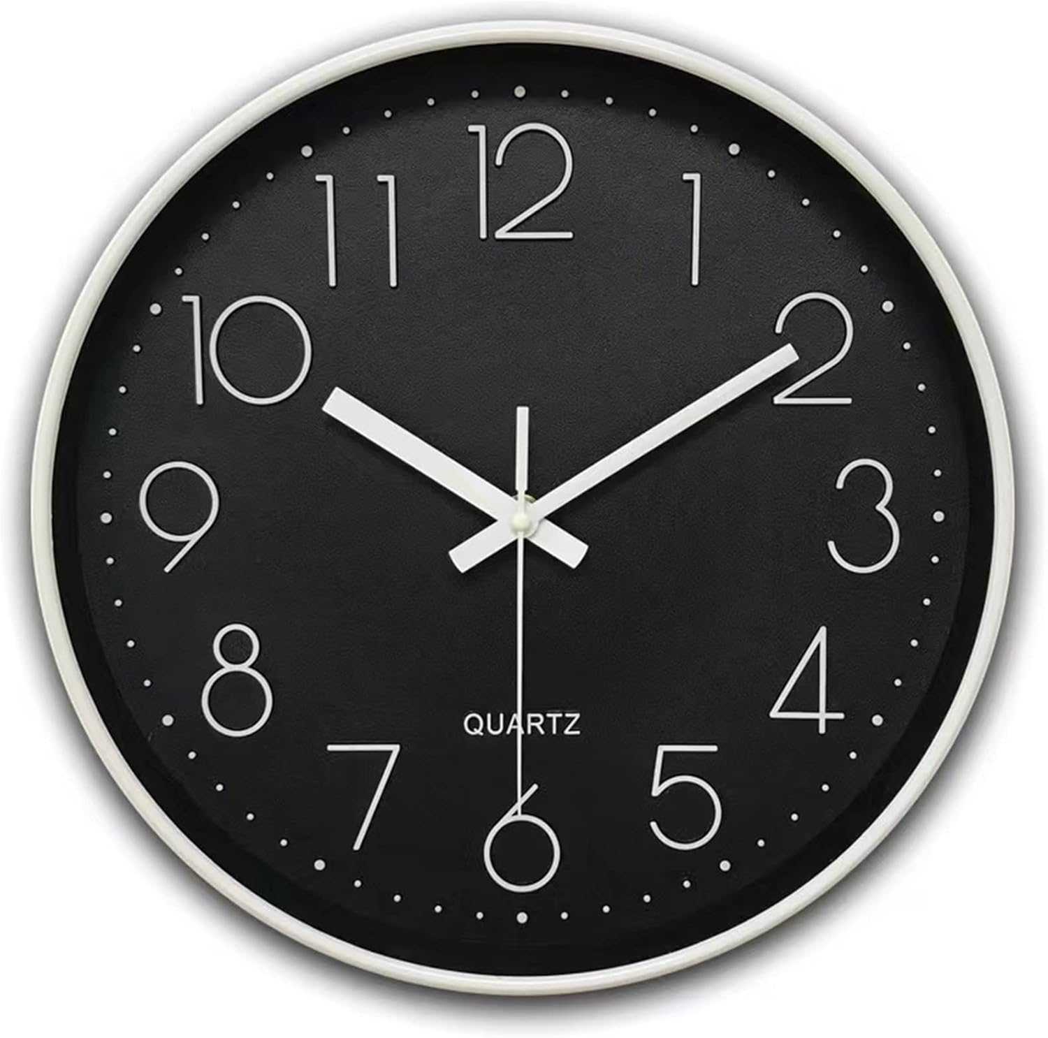 Qiccijoo Wall Clock 12inch Silent NonTicking Round Wall Clocks