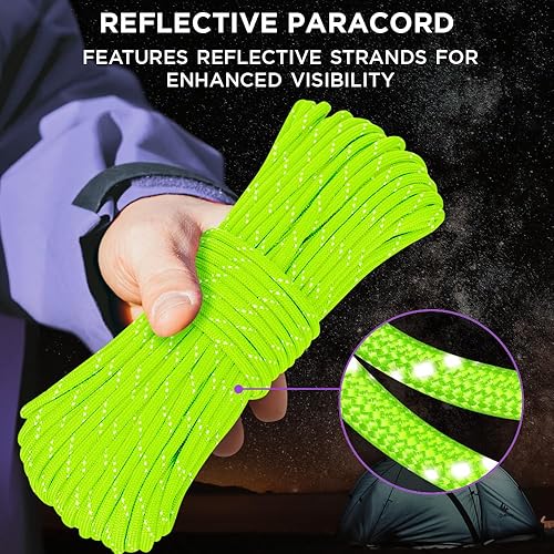 Vista 237 de TECEUM - Cuerda resistente 1000 de 1000 / 200 / 100 / 50 pies, más de 40 colores, cuerda para supervivencia y campamento, cuerda de nailon Patriot