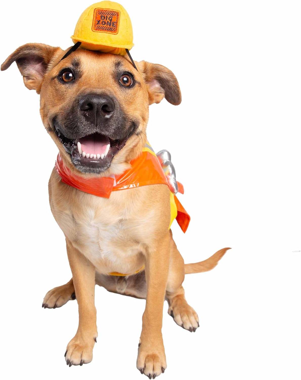 Pet Krewe Construction Worker Dog Costume - Medium Halloween Costume for Pets, Includes Hat