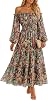 Vestido largo floral de manga larga para mujer ZESICA, otoño 2026 1