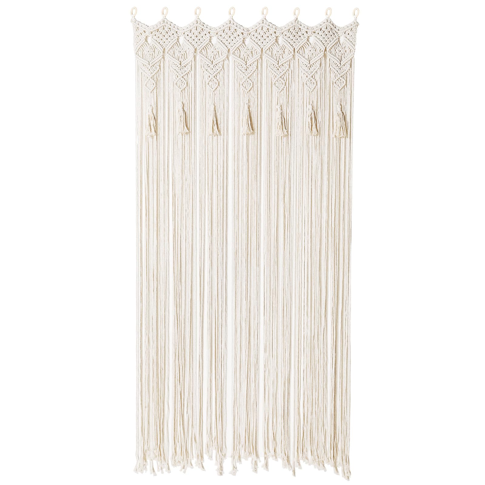 Tenda in macramè fatta a mano in stile bohémien, con nappe, grande, da appendere alla parete, divisorio per soggiorno, camera da letto, decorazione per la casa bohémien, per feste di nozze, 1
