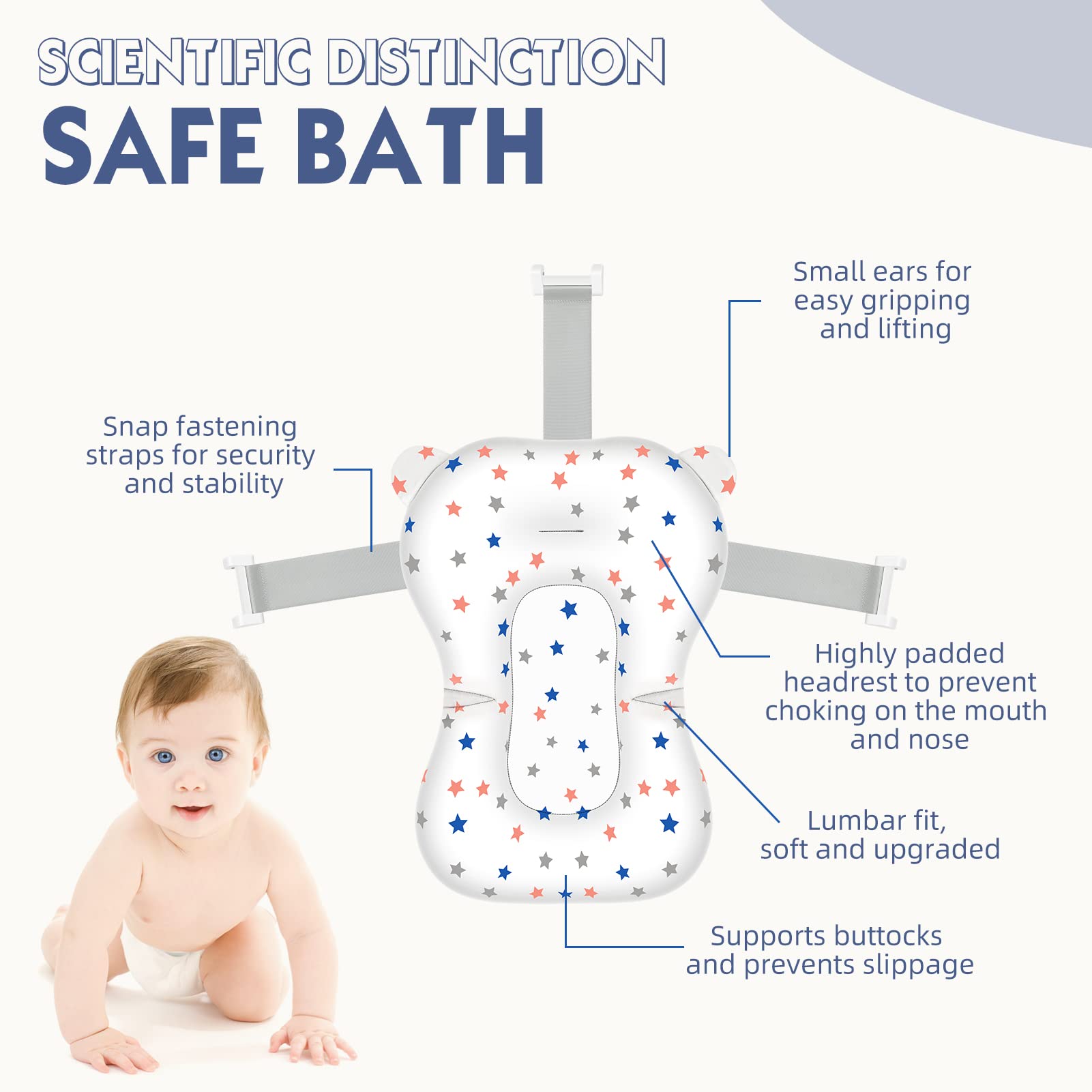 Coussin de Bain Bebe Transat Pour Baignoire pour bébé Siege Matelas Reducteur Baby Réducteur Siège Hamac Baignoires Adaptateur Oreiller