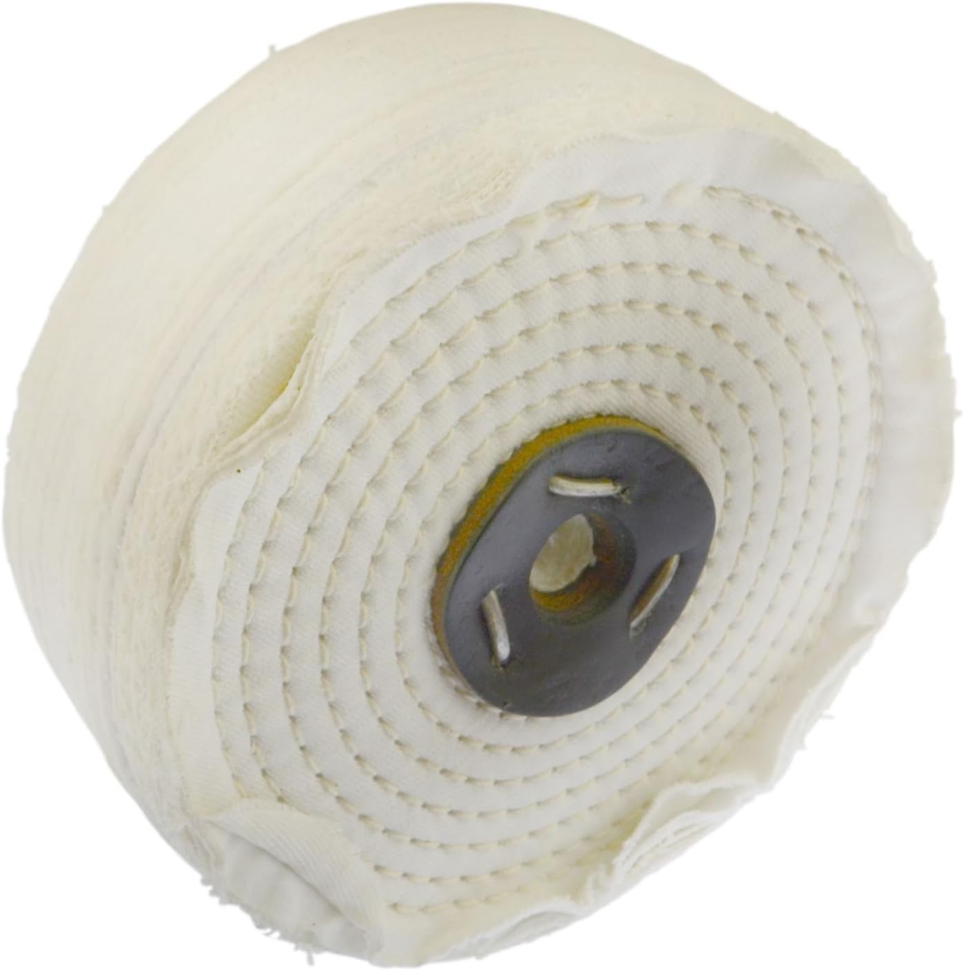 White Close Stitched Metal Polishing Buffing Mop 6" x 2" 4 section 2nd Stage