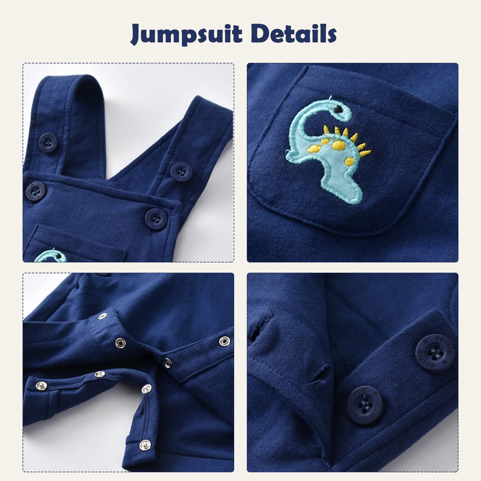 Volunboy Ensemble 3 pièces Décontracté pour Bébé Unisexe, Combinaison Courte, T-shirt et Chapeau Nouveau-né à Nourrisson