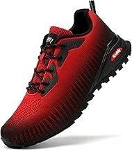 Kricely Zapatillas de Trail Running Hombre Outdoor Antideslizantes Transpirables Zapatos de Senderismo Zapatillas Trekking Tenis Calzado Deporte Ligero Casuales Sneakers Rojo 47
