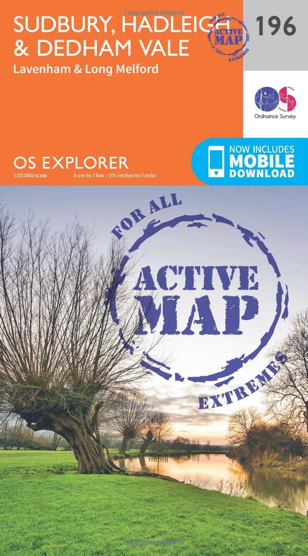 Sudbury, Hadleigh & Dedham Vale Map | Weatherproof | Lavenham & Long Melford | Ordnance Survey | OS Explorer Active Map 196 | England | Walks | Hiking | Maps | Adventure