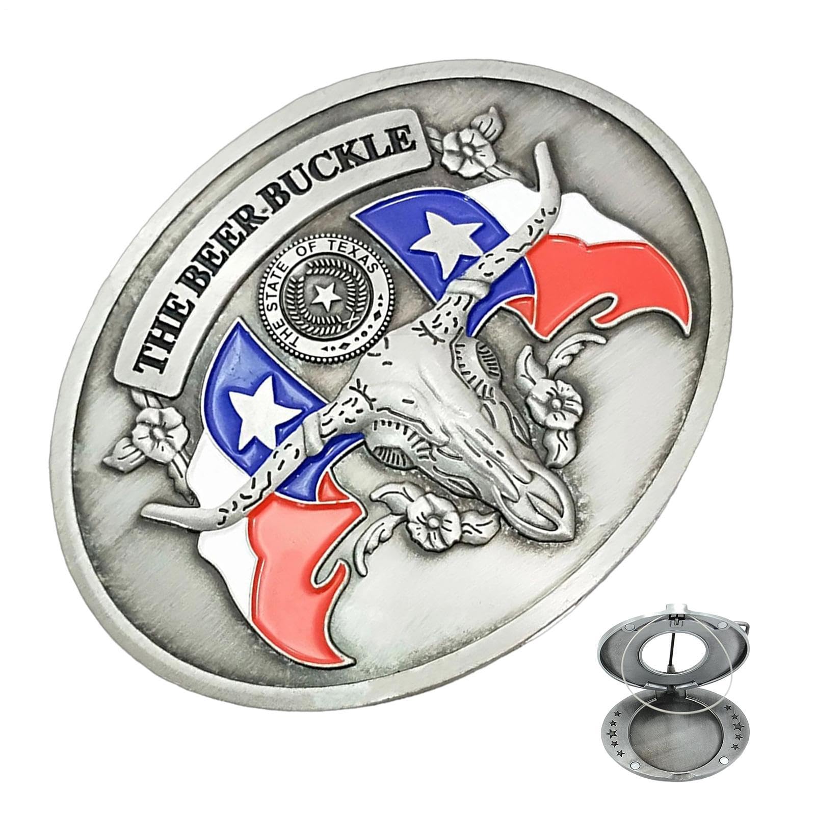 Generico Klamra do piwa do paska bez użycia rąk, uchwyt na butelkę Vintage Western Cowboy, stop 10,3 x 8 cm, port puszek i woda, idealny na imprezy, grilla i kemping na świeżym powietrzu