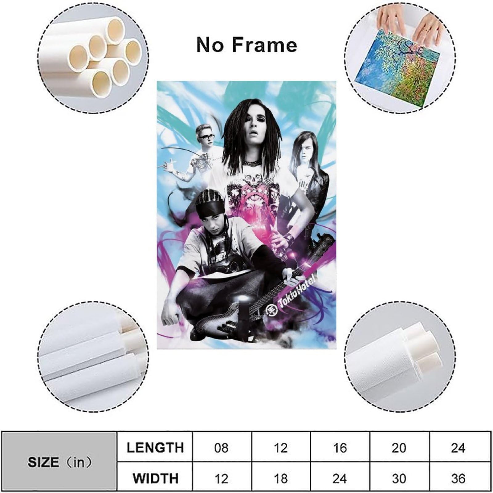 Tokio Hotel Rock Band Vintage Canvas Art Painting Decor Wall